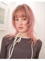 レコ 渋谷(LECO)&nbsp;艶髪うる髪くびれウルフセミディピンクカラーデザインカラー