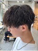 波巻きスパイラルパーマツイストパーマメンズマッシュパーマ