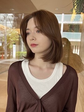 ノク 渋谷(nok) くびれボブ_暗めカラーグランマッシュデザインカラー