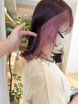 エミス バイ メルト 吉祥寺(emis by melt)&nbsp;【堀惠】インナーカラーイヤリングカラーピンク吉祥寺髪質改善