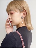Say.黒髪ボブルフネビージュ小顔ワンレンブリーチ外ハネボブ韓国