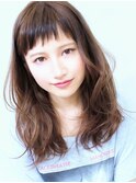 ナチュラルミディ/ショコラブラウン/短め前髪/似合わせカット