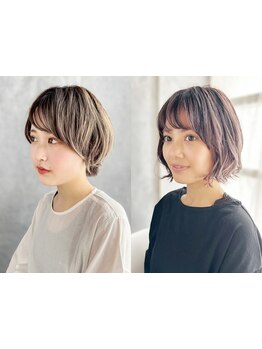 《似合わせカット￥3200》360°どの角度から見ても美しいシルエットが魅力のショート・ボブスタイル♪