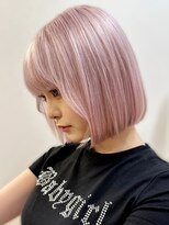 バイユアオウンフラワーズコロンカバ(buy your own flowers : kava)&nbsp;大人可愛いピンクベージュダブルカラーくびれボブ透明感小顔