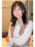 ★BERRY美髪ナチュラルレイヤーフレアバング韓国風ヘア黒髪