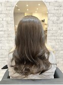 セミロング×オリーブブラウン