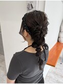 ヘアアレンジ/編みおろし/カチューシャアレンジ