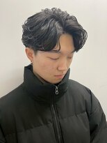 ローウェ オム 立川(LOUWE HOMME)&nbsp;メンズセンターパート/ニュアンスパーマ/立川/HOMME