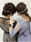 編み下ろしヘアセット結婚式お呼ばれヘアセットダウンスタイル