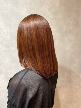 ピュアメンド 吉祥寺(Pure Mend) ツヤサラ縮毛矯正×オレンジボブ