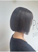 シースルーボブブルーブラックミニボブ小顔◎20代30代40代