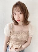 シースルーバングでエアリーミディ