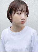 シースルーショート#切りっぱなしボブ#美髪#ピンクブラウン