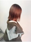 切りっぱなしボブ 外ハネボブ ブラウンベージュ