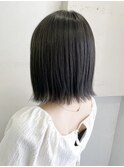 ショートボブベージュカラー切りっぱなしボブショートヘア横浜