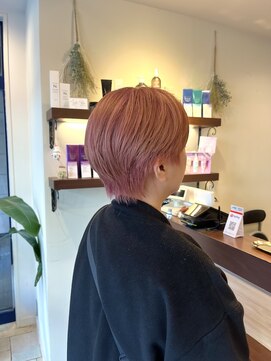 アッシュ 久が原店(Ash) 【脱白髪染めも可能】ペールピンクショートb