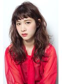 眉上バング×パーマスタイル