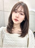 韓国風顔周り小顔レイヤーカット/黒髪地毛風カラー/池袋