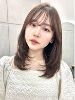 サンド 池袋 2nd(sand) 韓国風顔周り小顔レイヤーカット/黒髪地毛風カラー/池袋