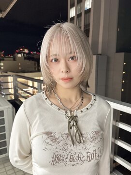 モニカ 栄店(MONIQA) ホワイトブロンド×裾ブラウン