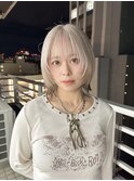 ホワイトブロンド×裾ブラウン