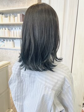 キャアリー(Caary) 福山Caaryグラデーションバレイヤージュ暗髪ブルージュ裾カラー