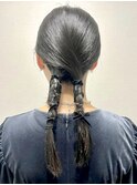 Lilly渋谷】#ヘアセット#ヘアメイク#編み込み#編み下ろしツイン