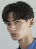 原宿ニュアンスパーマ毛流れヘアセンターパート大人ビジネスヘア