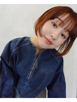 トリコ ショップアンドヘアサロン(tricot shop hair salon) 切りっぱなしボブ/オレンジカラー/暖色カラー