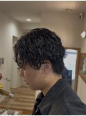 色気ラフ質感ミディアムパーマ