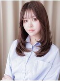グレージュブラウン小顔ワンホンレイヤーカットZ上尾30代40代