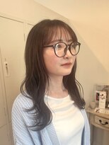 ロッカヘアエジェ(ROCCA hair eje.)&nbsp;デザインカラー透明感ブラウン×ゆるウェーブロング