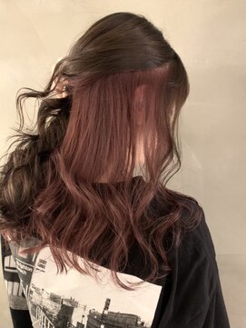 ロアー 葛西店(RAWR hair) 【RAWR】くすみピンク_インナーカラー