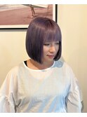 20代30代バイオレットぱつっとボブショート