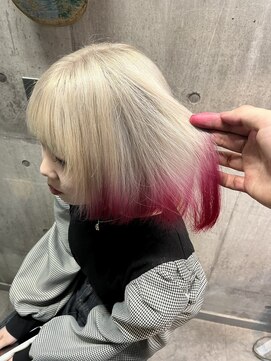 インク 渋谷(INK.) レッドからのブロンドベージュグラデーション