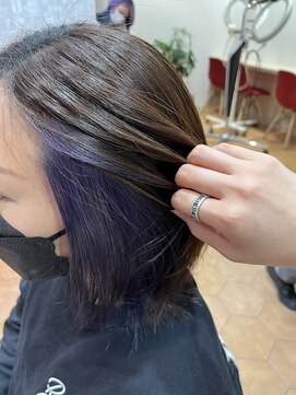 アズール 草加(azule) インナーカラー バイオレット 大人ショート