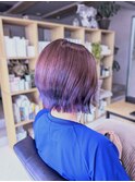 ミディアムボブ　アメジストグラデーション