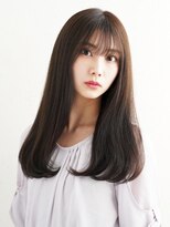 ニーフ 恵比寿(neaf)&nbsp;黒髪グレーベージュレイヤーロング前髪パーマ 滝口和城