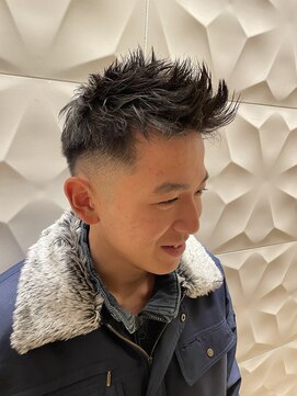 銀座マツナガ 浅草店 黒髪短髪/ワイルド/ジェットモヒカンスタイル/フェード