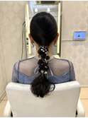 お呼ばれパーティーヘアセット編みおろし♪