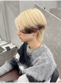 エンドカラー　裾カラー　ハイトーンブロンド　センターパート9