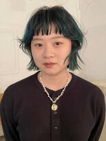 テルヴェ(Terve)&nbsp;モスグリーンブリーチカラー恐竜カラー寒色カラーオン眉カット