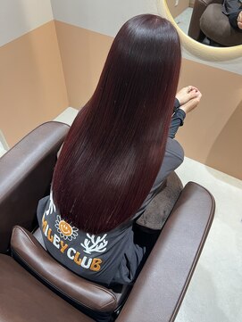 ユニ バイ ミリィ 四日市(uni by mily) 【uni馬場】ボルドーカラー/髪質改善/暖色/ロングヘア