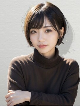 アース 大曽根店(HAIR&MAKE EARTH) earthショートレイヤーボブミルクティー丸みショートボブ