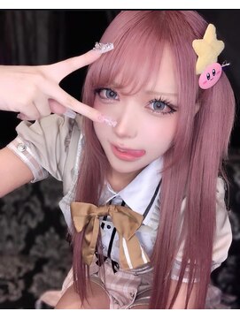 [BUZZ札幌]ピンクパープルエクステ/ブリーチ/ダブルカラー