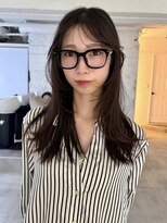 ヨーク(YOKE) レイヤーカット顔まわり姫カットグレージュハッシュシースルー