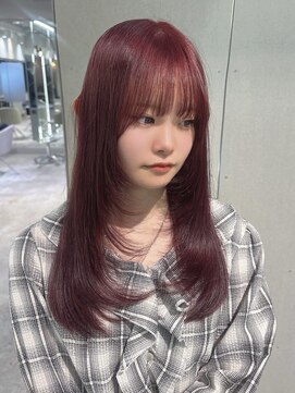 ジェム(GEM) 【暖音】ブリーチワインレッドで透明感ある可愛いカラー