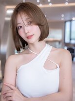 ハバナ 新宿(HAVANA)&nbsp;顔周りレイヤーレイヤーボブ×ミルクティーベージュ/髪質改善