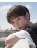 大人可愛い20代30代40代黒髪前下がりショートボブ丸みショート◎