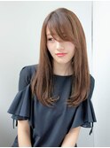 斜めバング 大人かわいい ナチュラルストレート★★